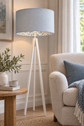 Handcrafted Drum Lampshade with William Morris "Willow Bough" Wallpaper Lining