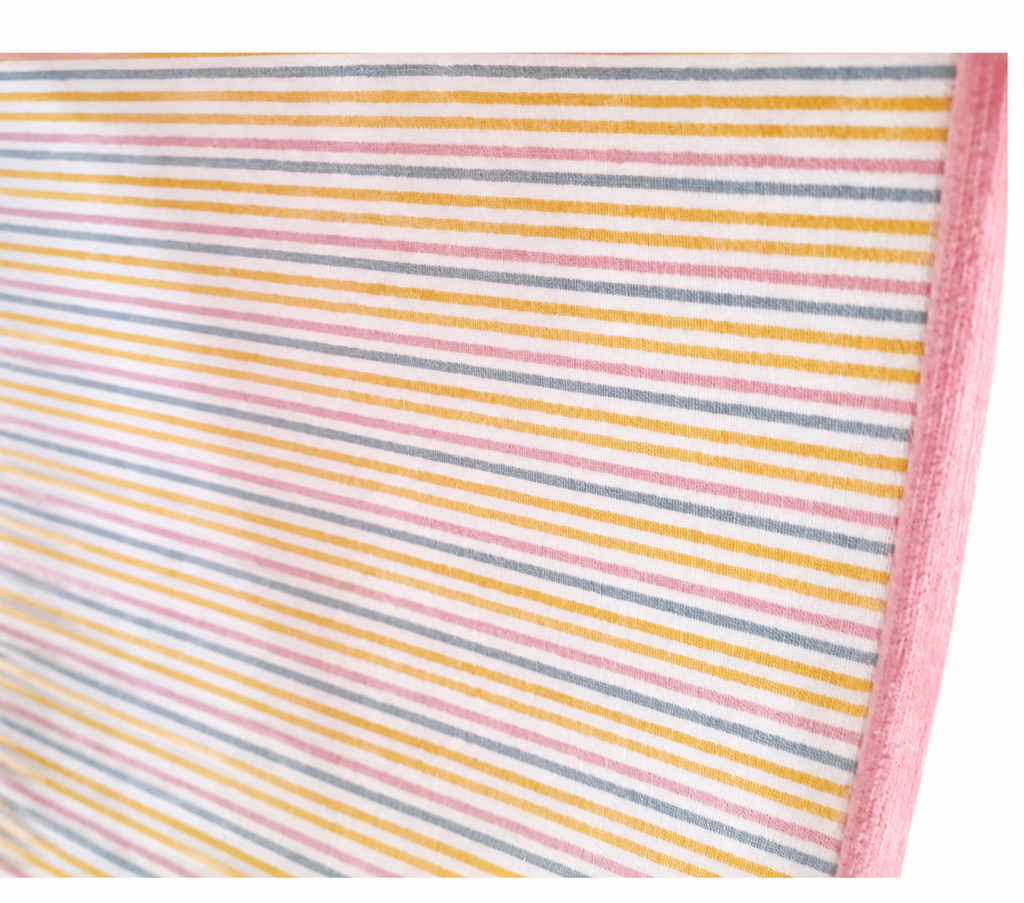 Blush Velvet Collection - "Stripes" double-sided handmade drum lampshade