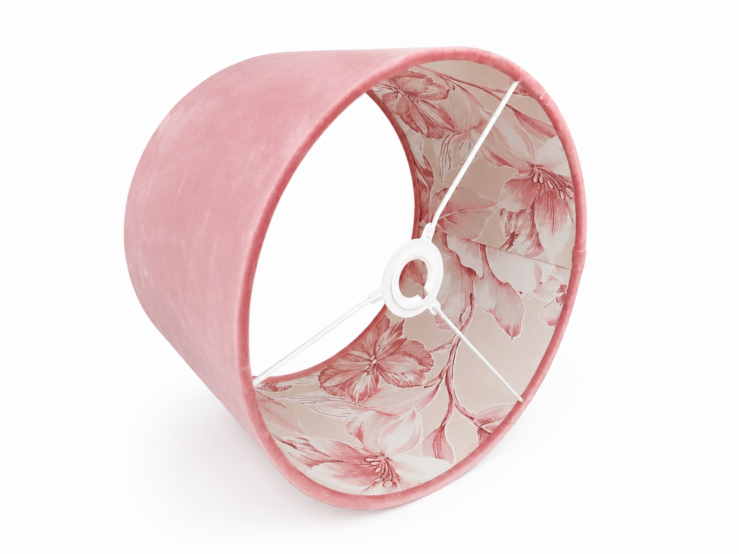 Blush Velvet Collection - "Bloom" double-sided handmade drum lampshade