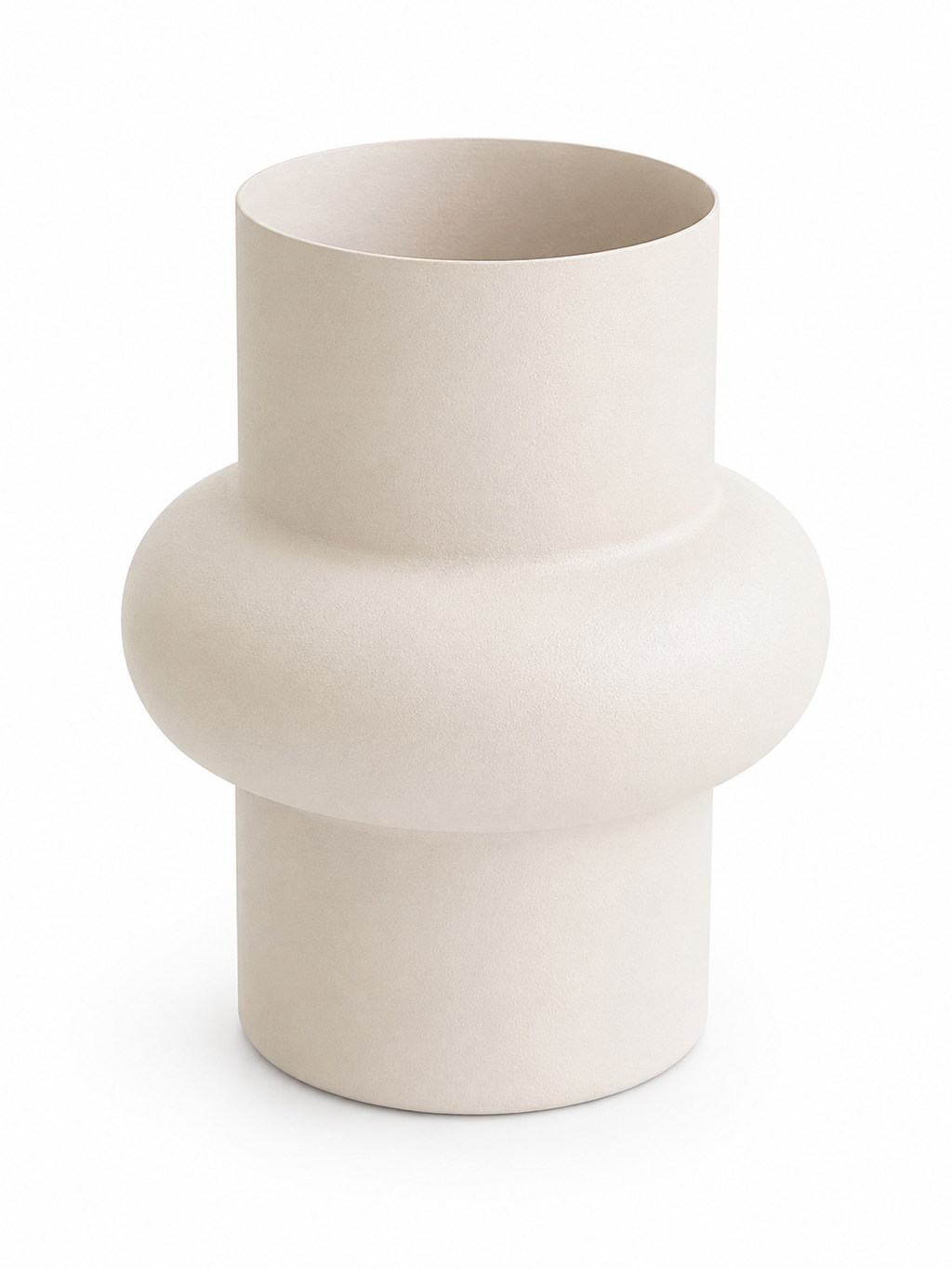 Cream metal vase