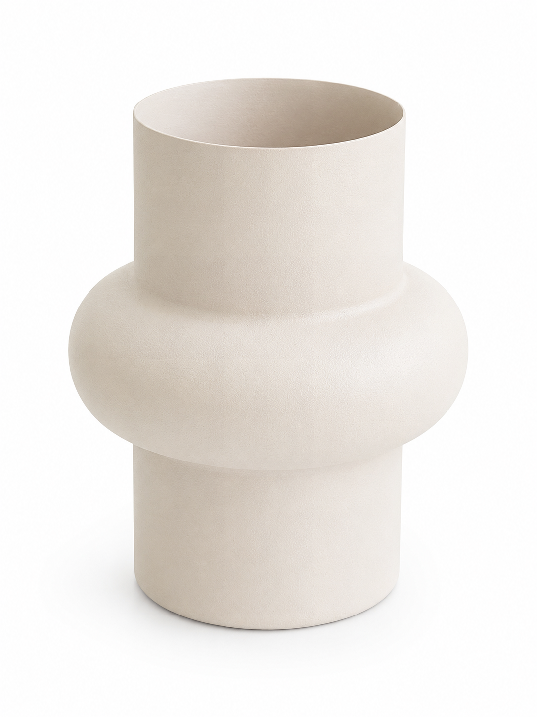 Cream metal vase