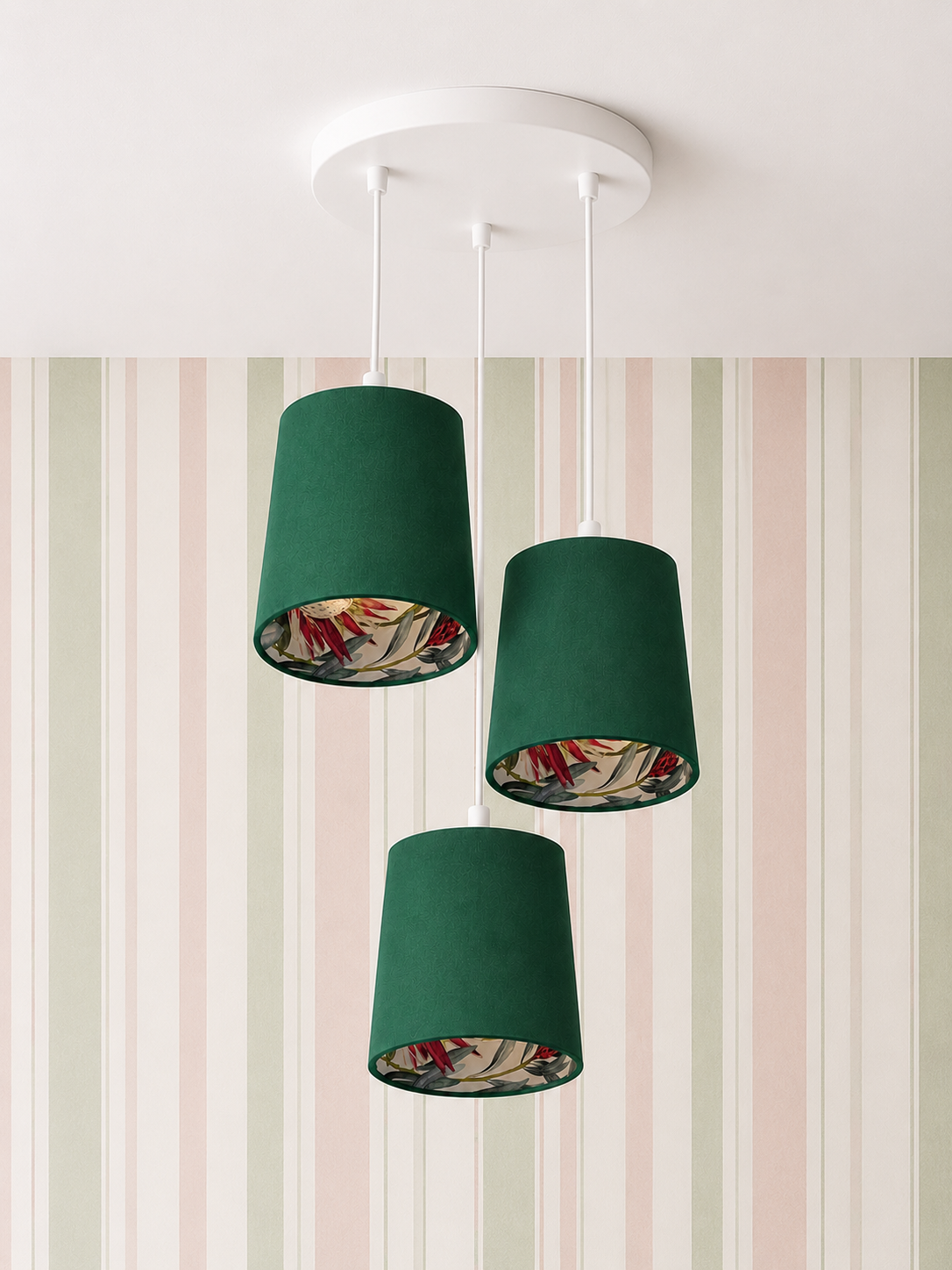 Drum protea lampshade green