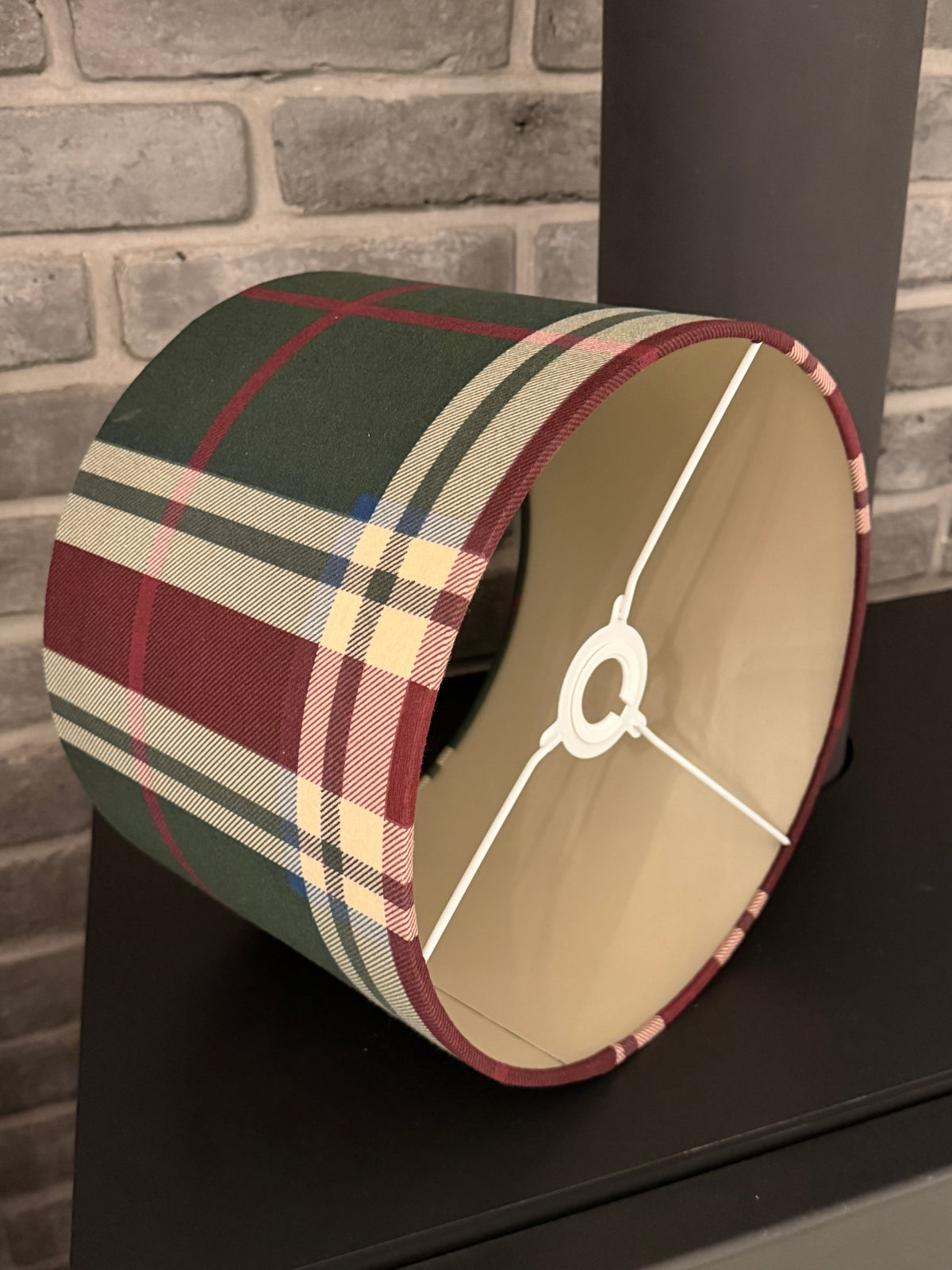 Cosy Plaid - handmade drum lampshade