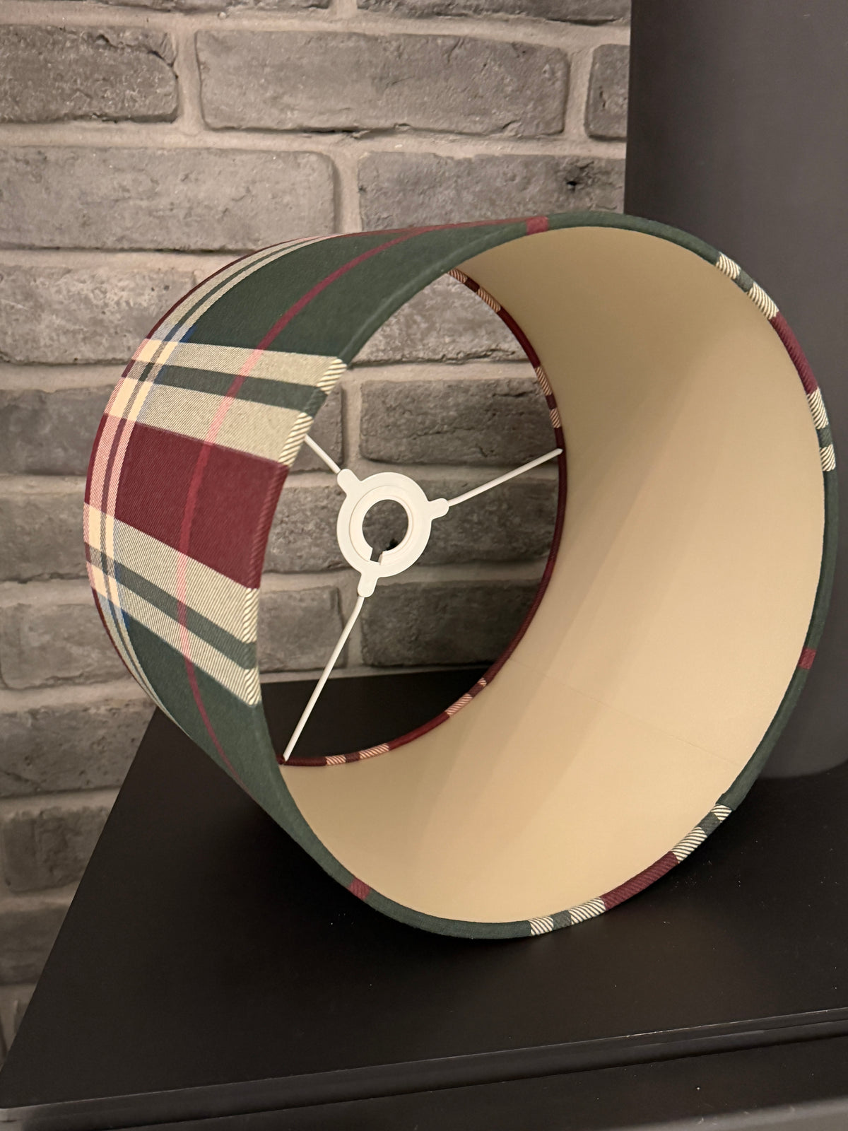 Cosy Plaid - handmade drum lampshade