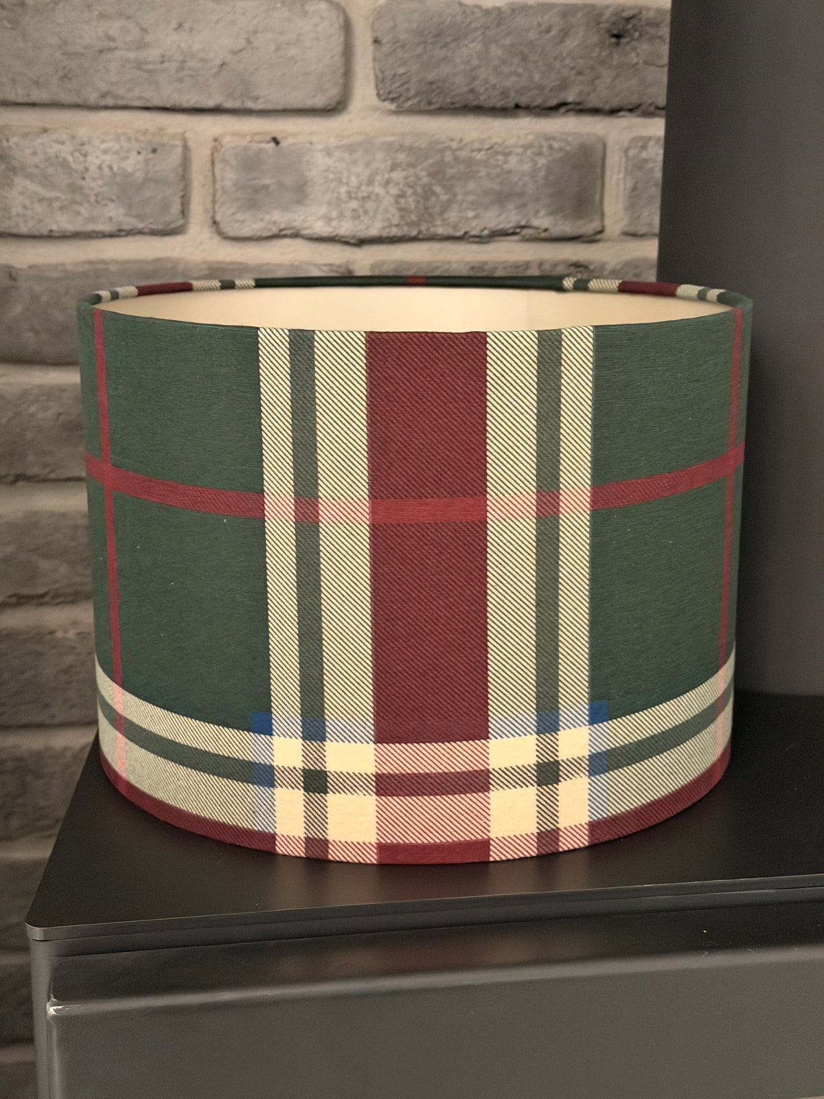 Cosy Plaid - handmade drum lampshade