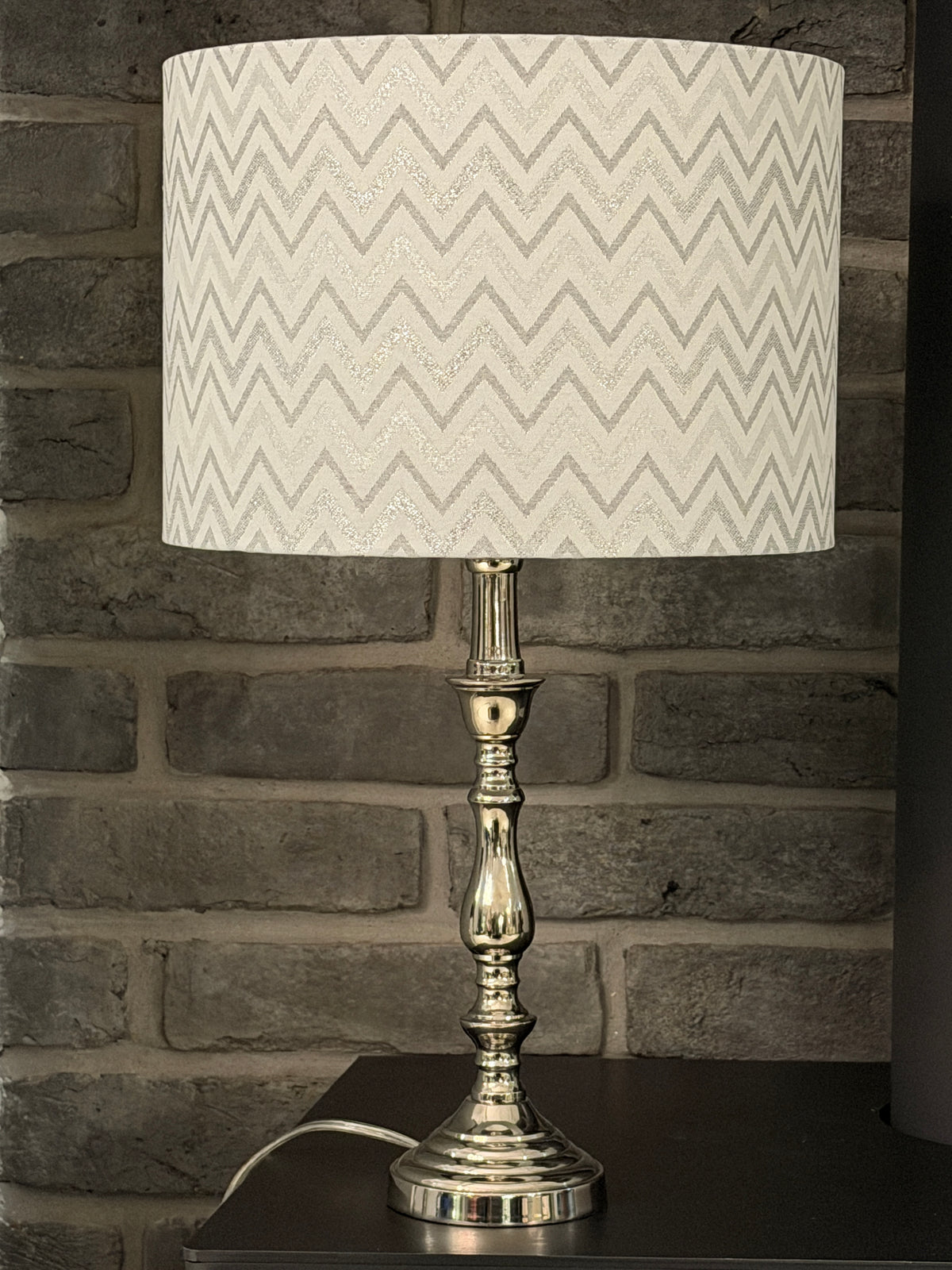 Chrome & Chevron Table Lamp Special Offer