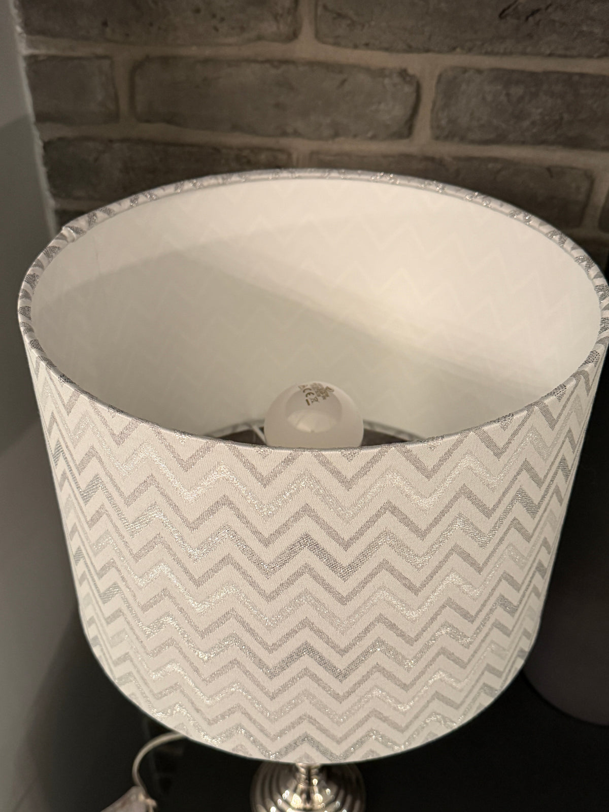 Chrome & Chevron Table Lamp Special Offer