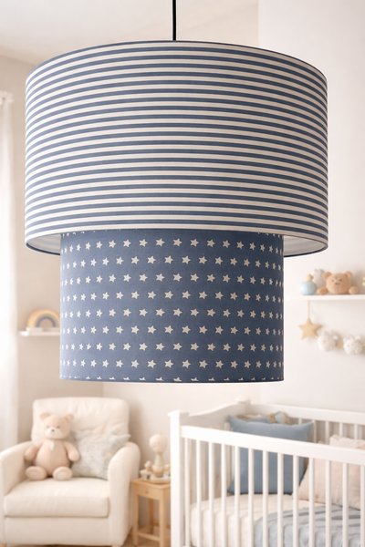 Star-striped children's room chandelier - handmade product