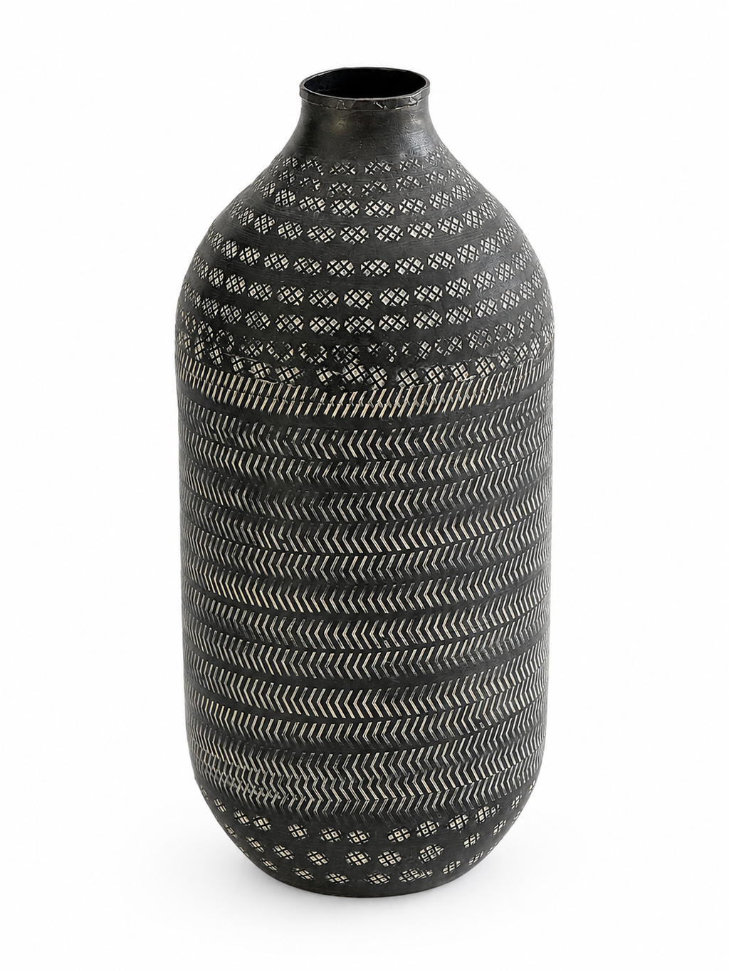Rustic metal vase - larger