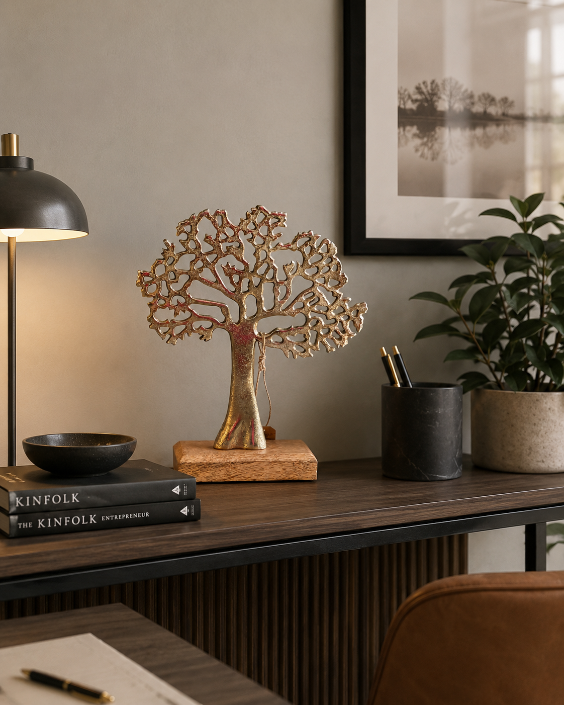 Tree statues - golden