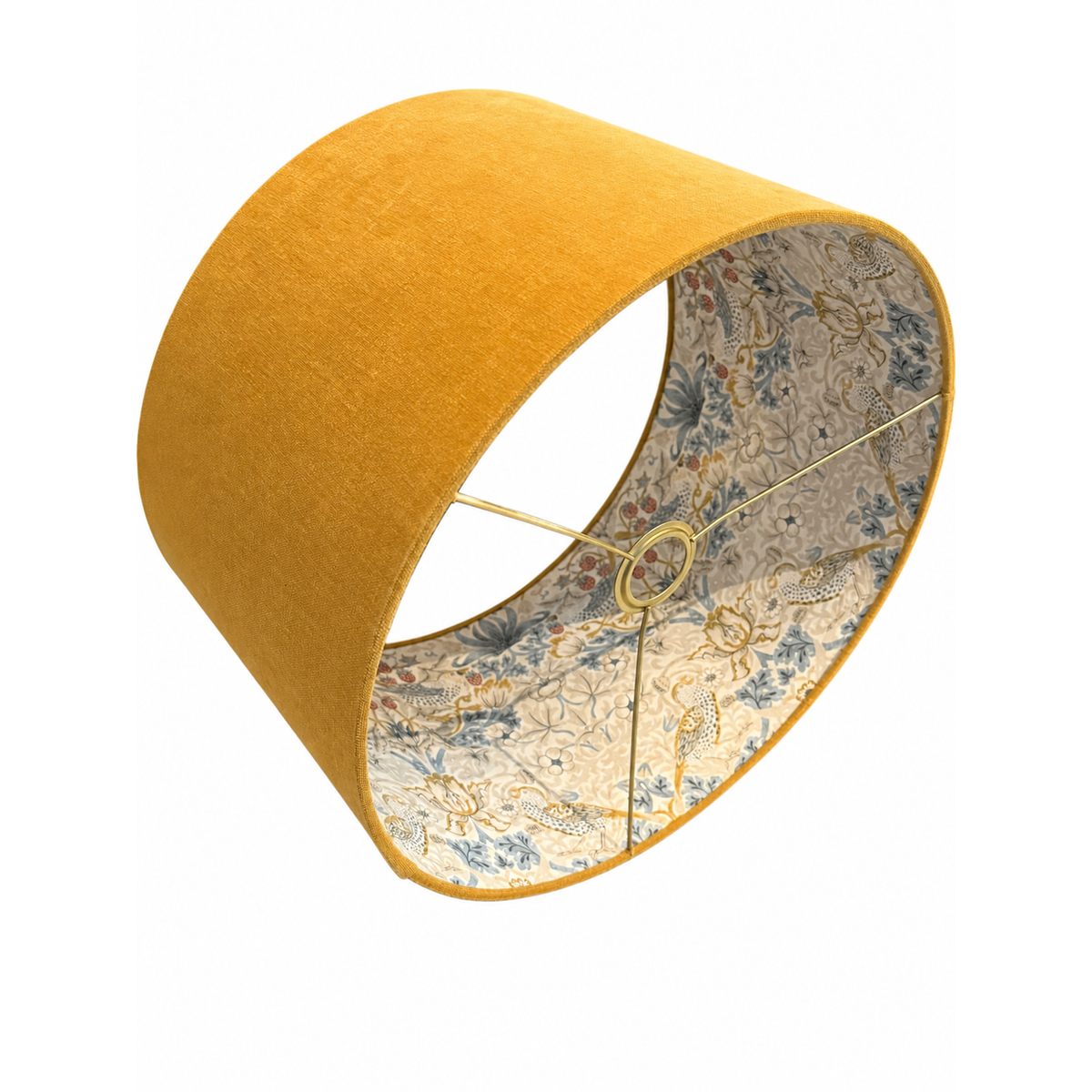 Premium Handcrafted Drum Lampshade with William Morris Wallpaper Lining