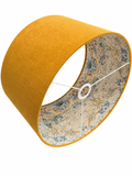 Premium handcrafted drum-shaped lampshade with William Morris wallpaper lining