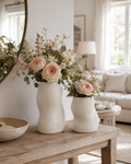 White ceramic vases