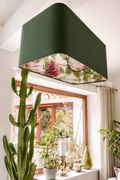 Sanderson King Protea green - handmade rounded rectangle lampshade