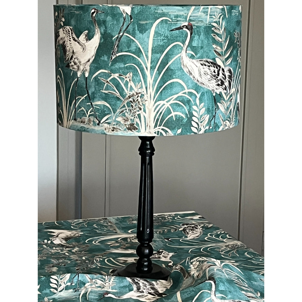 Grey Crowned Crane – Handcrafted Drum Lampshade