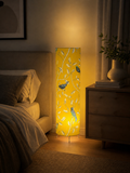 Handmade cylinder lamp with bird pattern