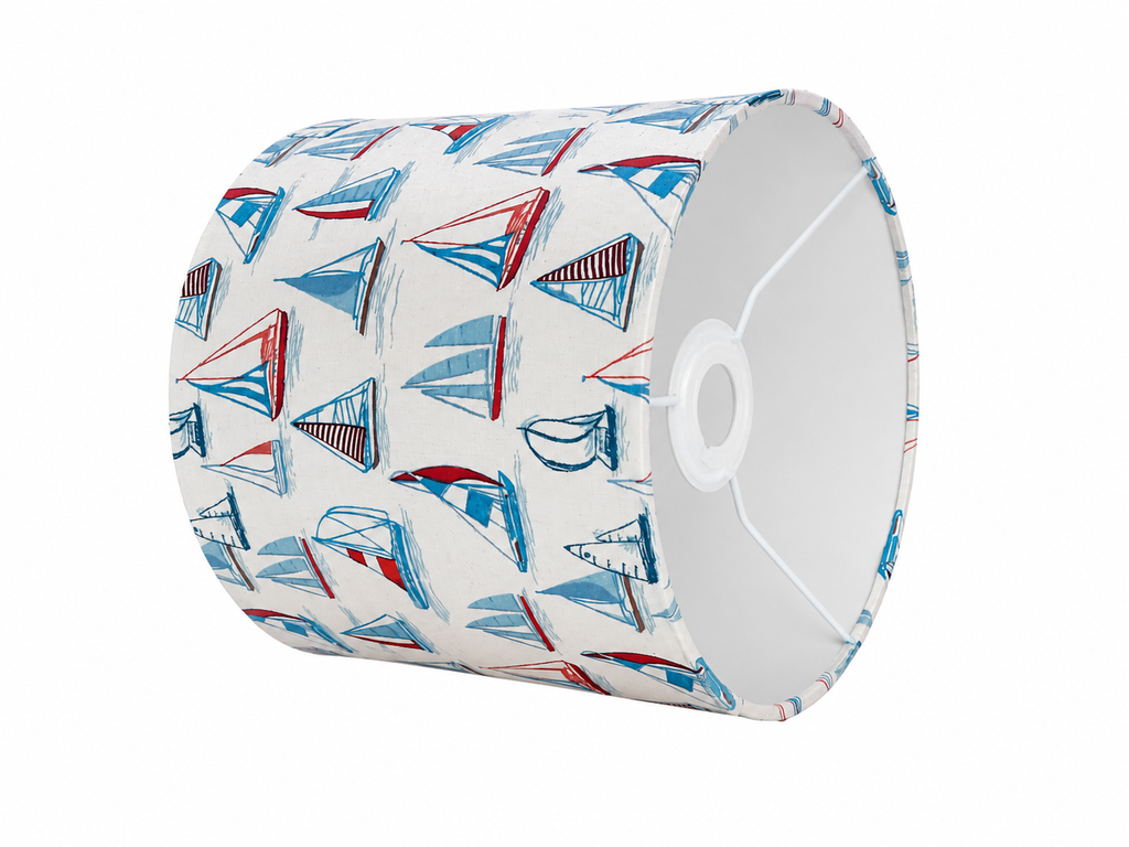 Sailboat - handmade drum lampshade