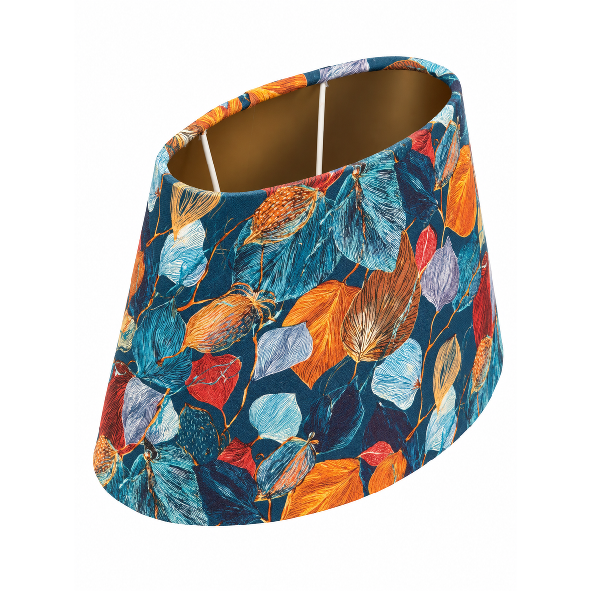 Vibrant autumn - tapered oval lampshade with matte gold lining