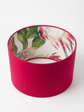 Sanderson King Protea dark pink - handmade drum lampshade